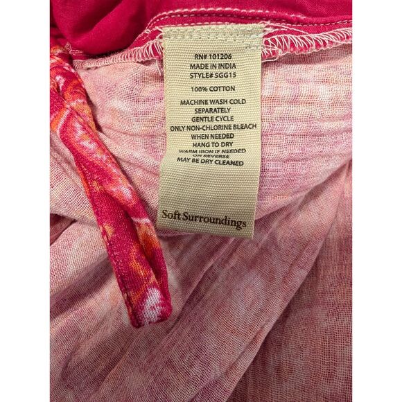 Soft Surroundings NWT 3X Cotton Gauze Maxi Skirt Moroccan Tapestry Pink Boho - Picture 8 of 8